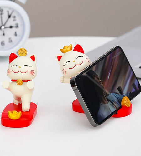 Kawaii Lucky Cat Phone Stand – Maneki Neko Style for All Phones