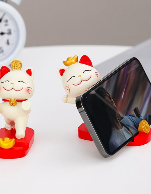 Load image into Gallery viewer, Kawaii Lucky Cat Phone Stand – Maneki Neko Style for All Phones
