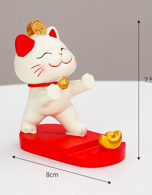 Load image into Gallery viewer, Kawaii Lucky Cat Phone Stand – Maneki Neko Style for All Phones

