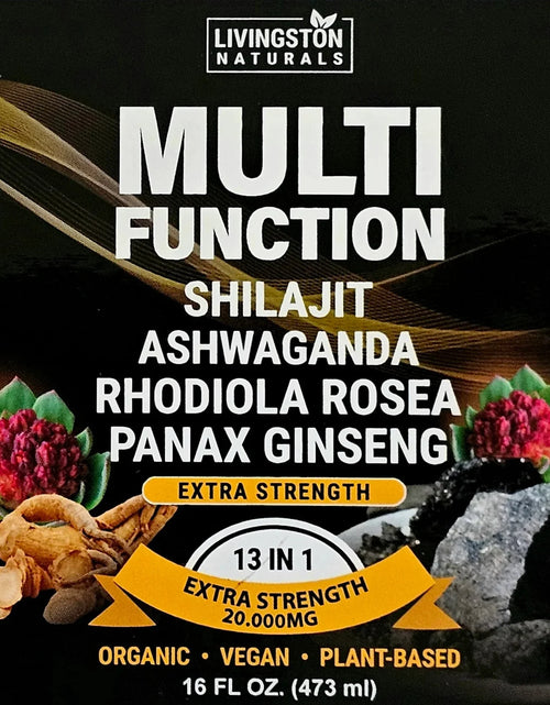 Load image into Gallery viewer, Multifunction Energy Boost: Shilajit, Ashwagandha, Rhodiola, Ginseng Mix. Extra Strength 16 oz
