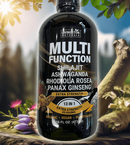 Multifunction Energy Boost: Shilajit, Ashwagandha, Rhodiola, Ginseng Mix. Extra Strength 16 oz