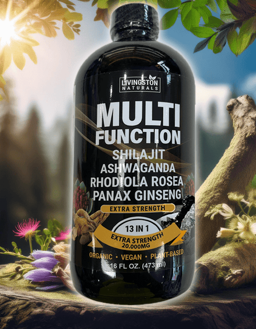 Load image into Gallery viewer, Multifunction Energy Boost: Shilajit, Ashwagandha, Rhodiola, Ginseng Mix. Extra Strength 16 oz
