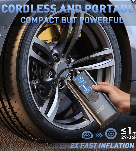 Akiuteck Portable Tire Inflator 150 PSI Cordless Air Pump Black 20000mAh