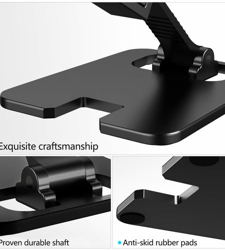 Meliya Foldable Aluminum Adjustable Cell Phone Stand Holder for Desk Silver