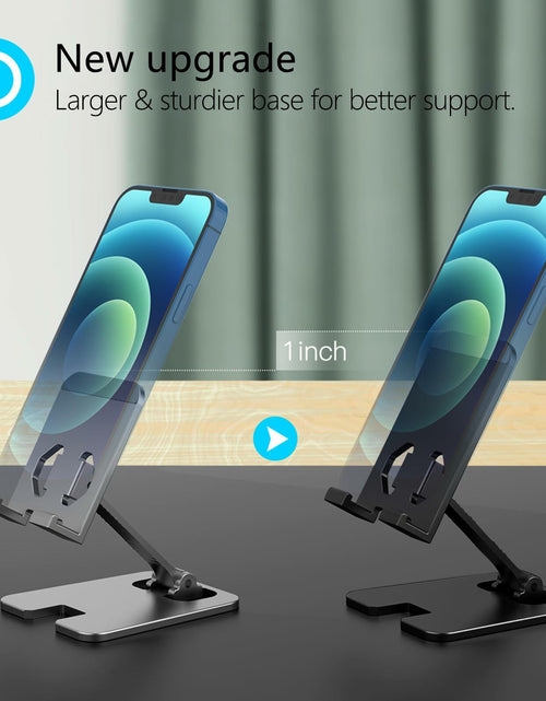 Load image into Gallery viewer, Meliya Foldable Aluminum Adjustable Cell Phone Stand Holder for Desk Silver
