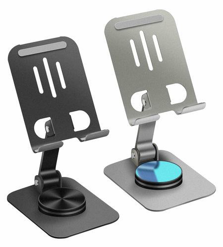 Joe zlvy Cell Phone Stand 360° Rotatable Adjustable Foldable Silvery