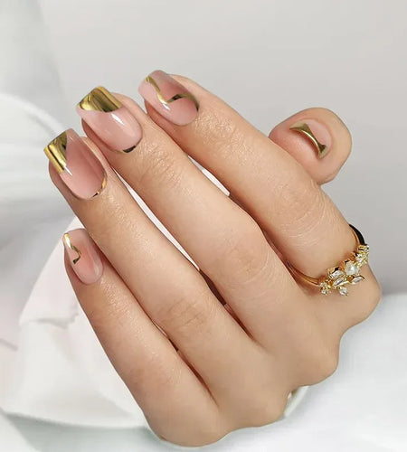 Golden Hour Square Nails - Press On Nails