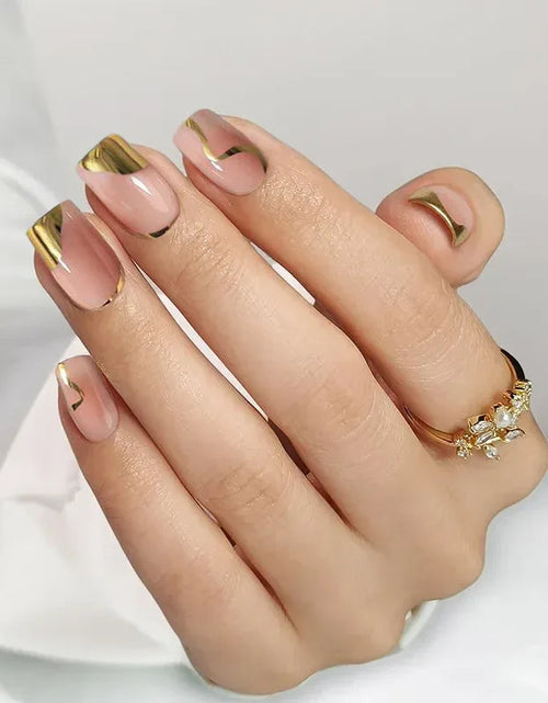 Load image into Gallery viewer, Golden Hour Square Nails - Press On Nails
