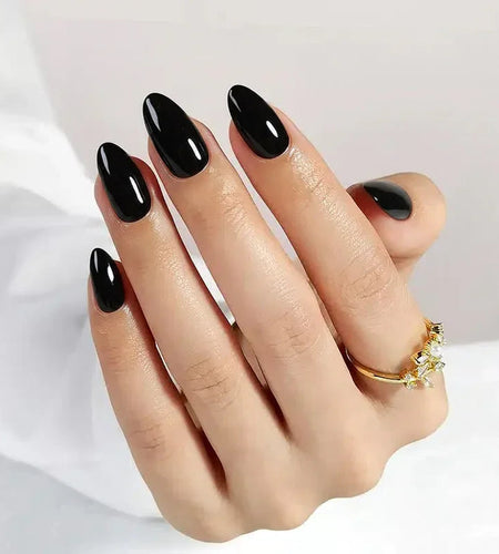 Black Almond Nails - Press on Nails