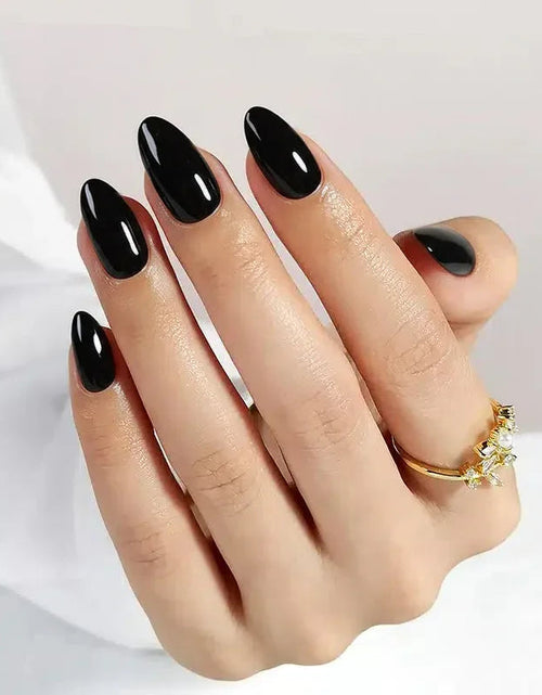 Load image into Gallery viewer, Black Almond Nails - Press on Nails
